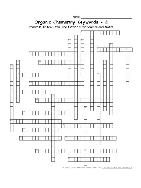 crossword clue for organic compound